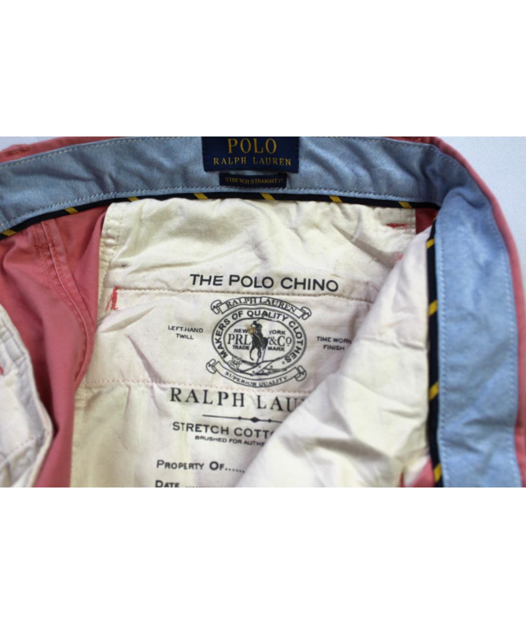 POLO RALPH LAUREN Розовые хлопковые брюки чинос, фото 3