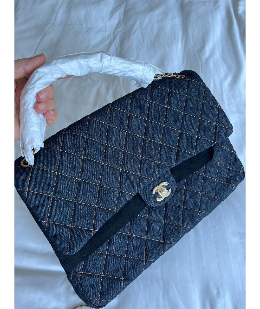 CHANEL Темно-синяя деним сумка через плечо, фото 5
