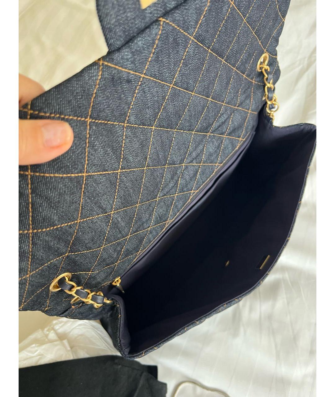 CHANEL Темно-синяя деним сумка через плечо, фото 3