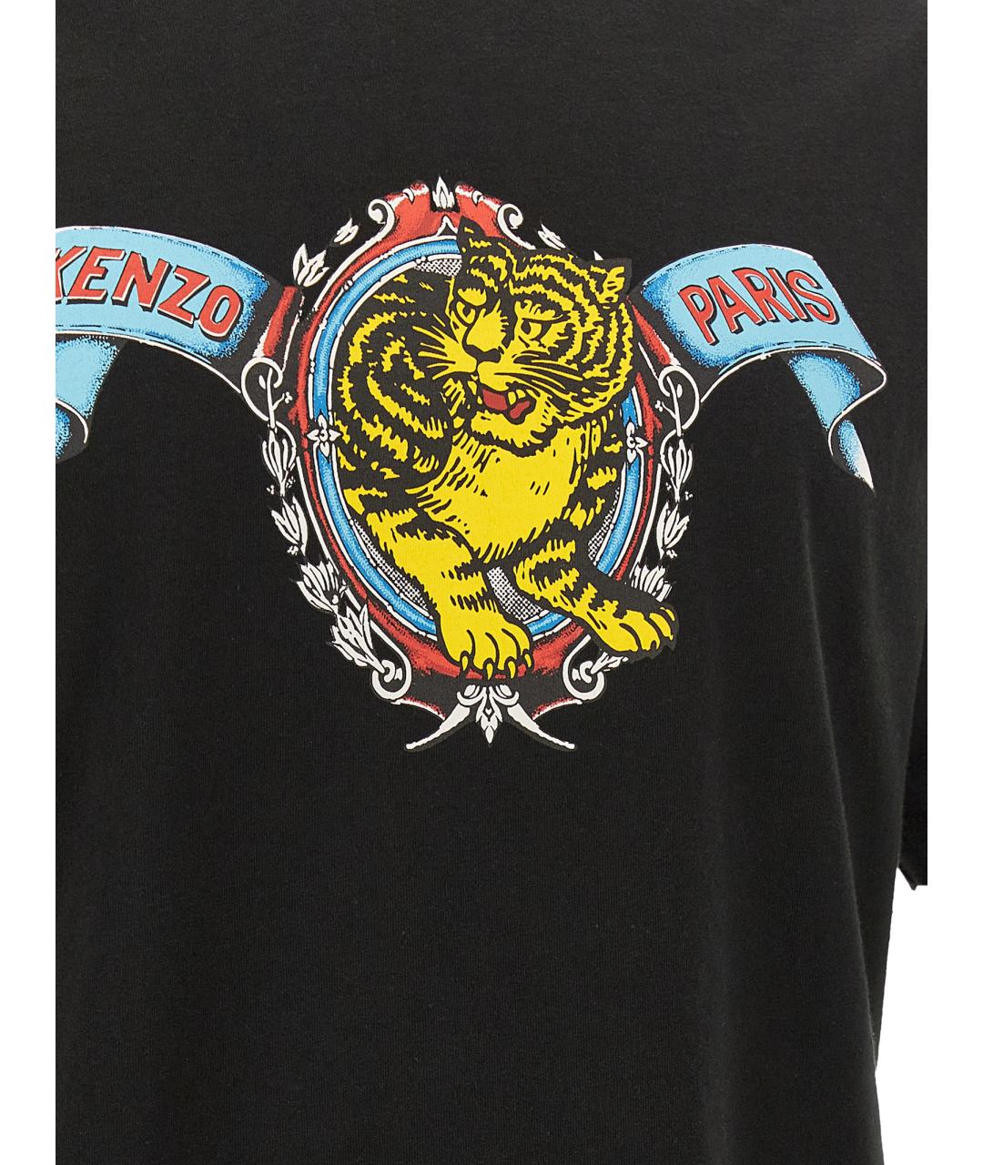 KENZO Черная хлопковая футболка, фото 4