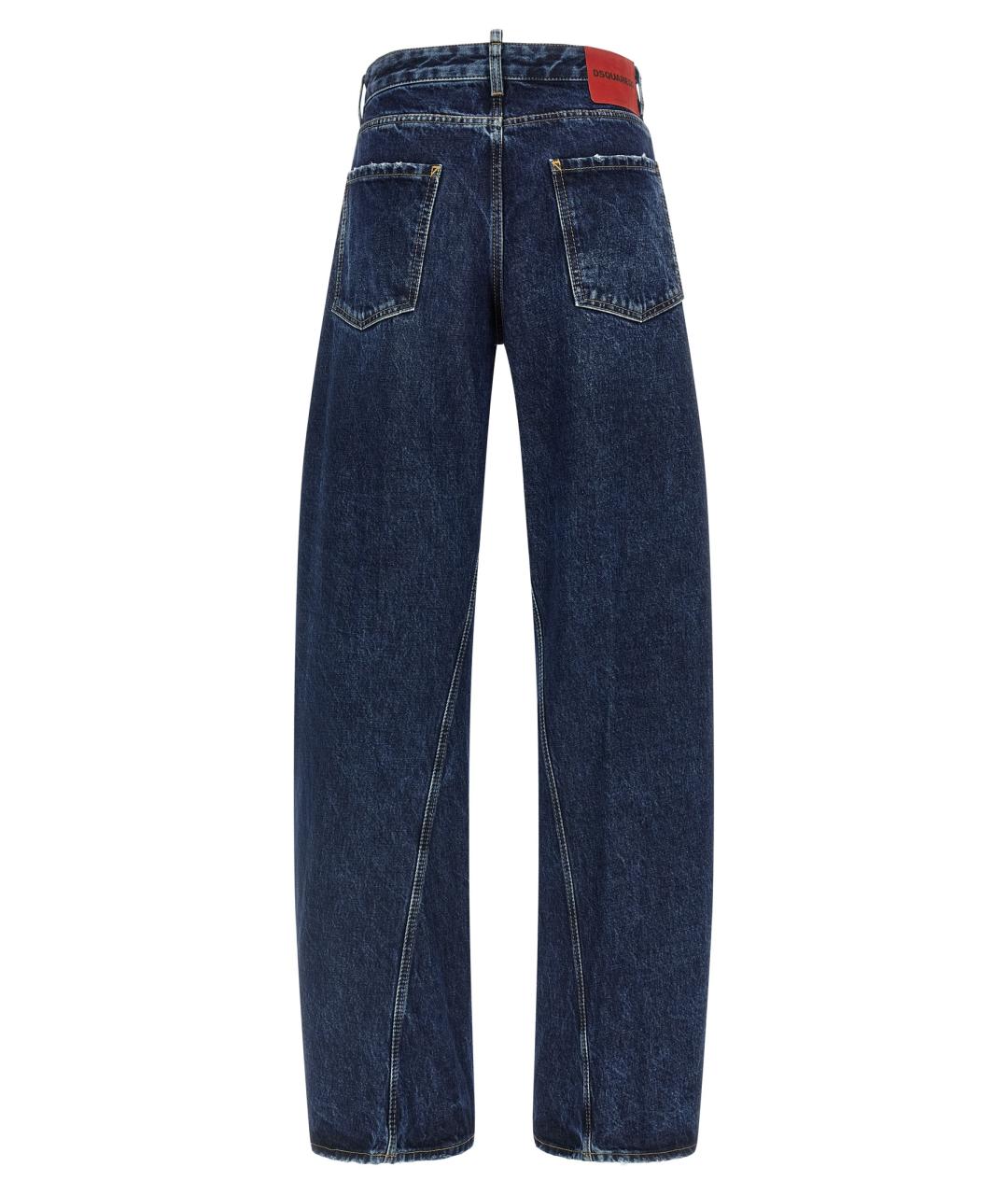 DSQUARED2 Синие хлопковые прямые джинсы, фото 2