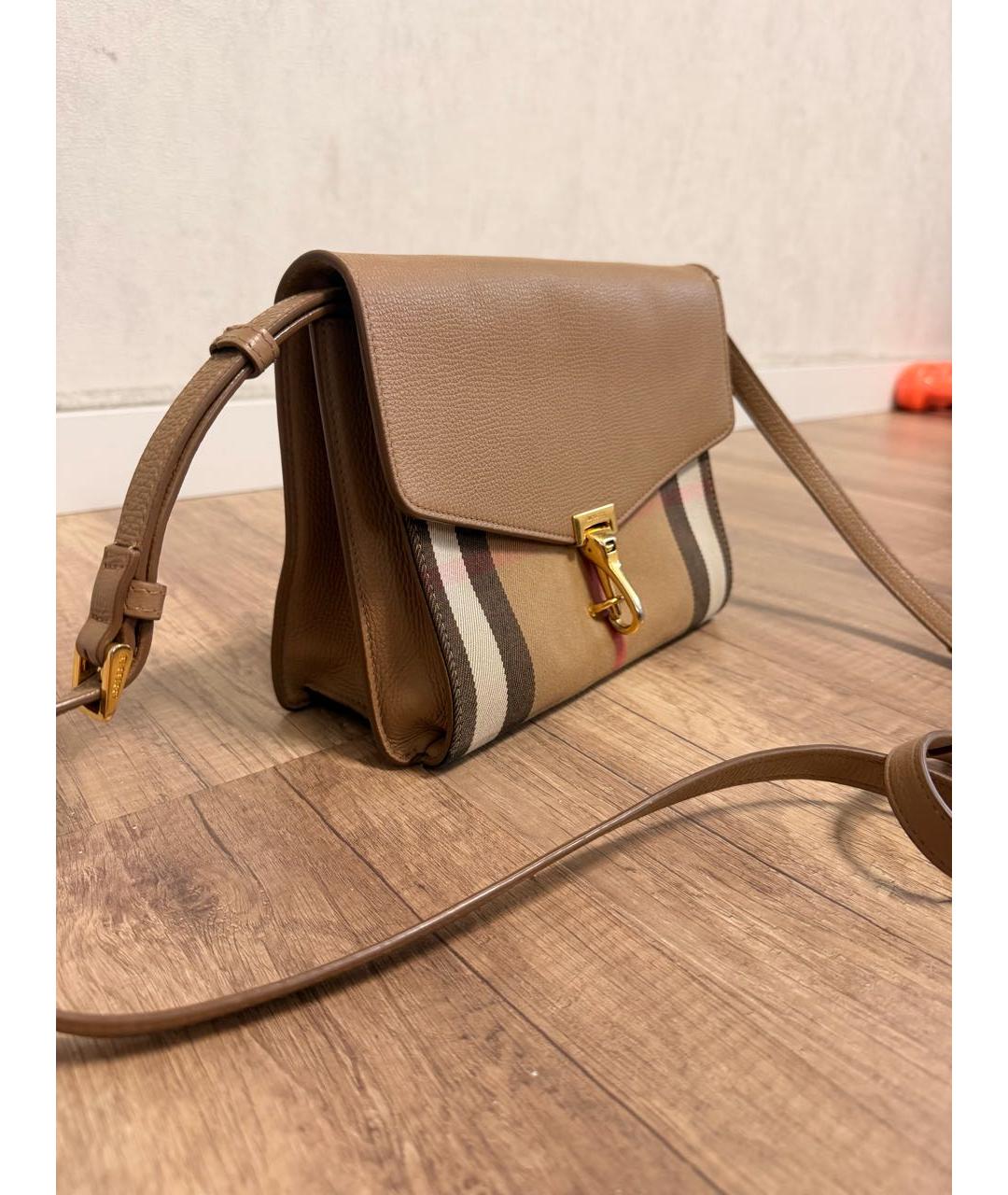 BURBERRY Коричневая кожаная сумка через плечо, фото 2