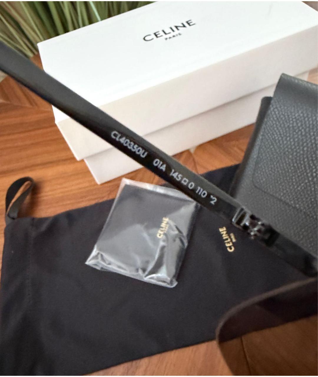 CELINE Черные пластиковые солнцезащитные очки, фото 5