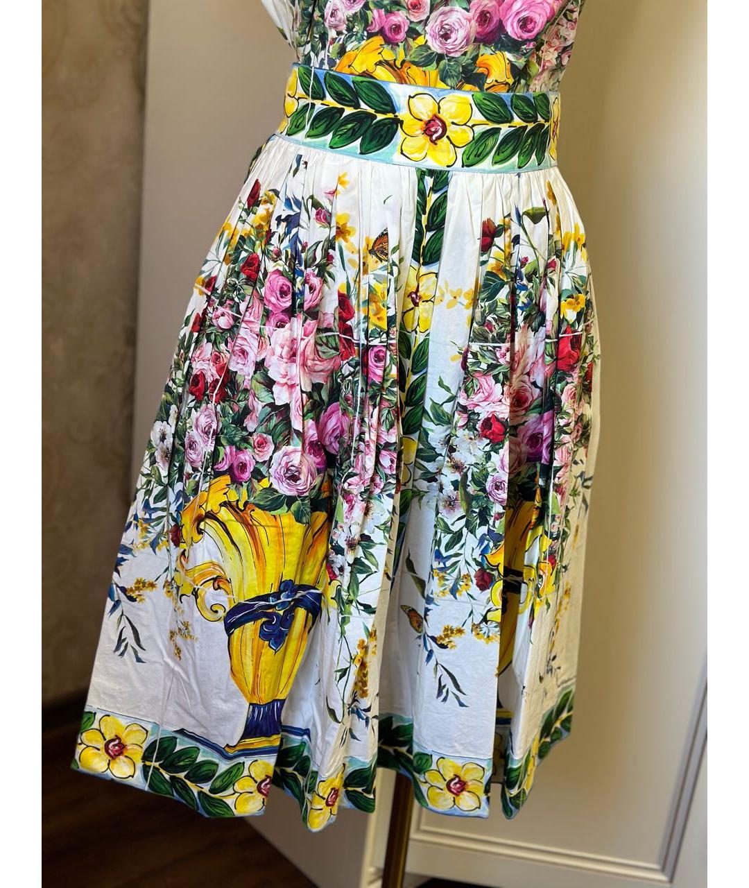 DOLCE&GABBANA Белый хлопковый костюм с юбками, фото 2