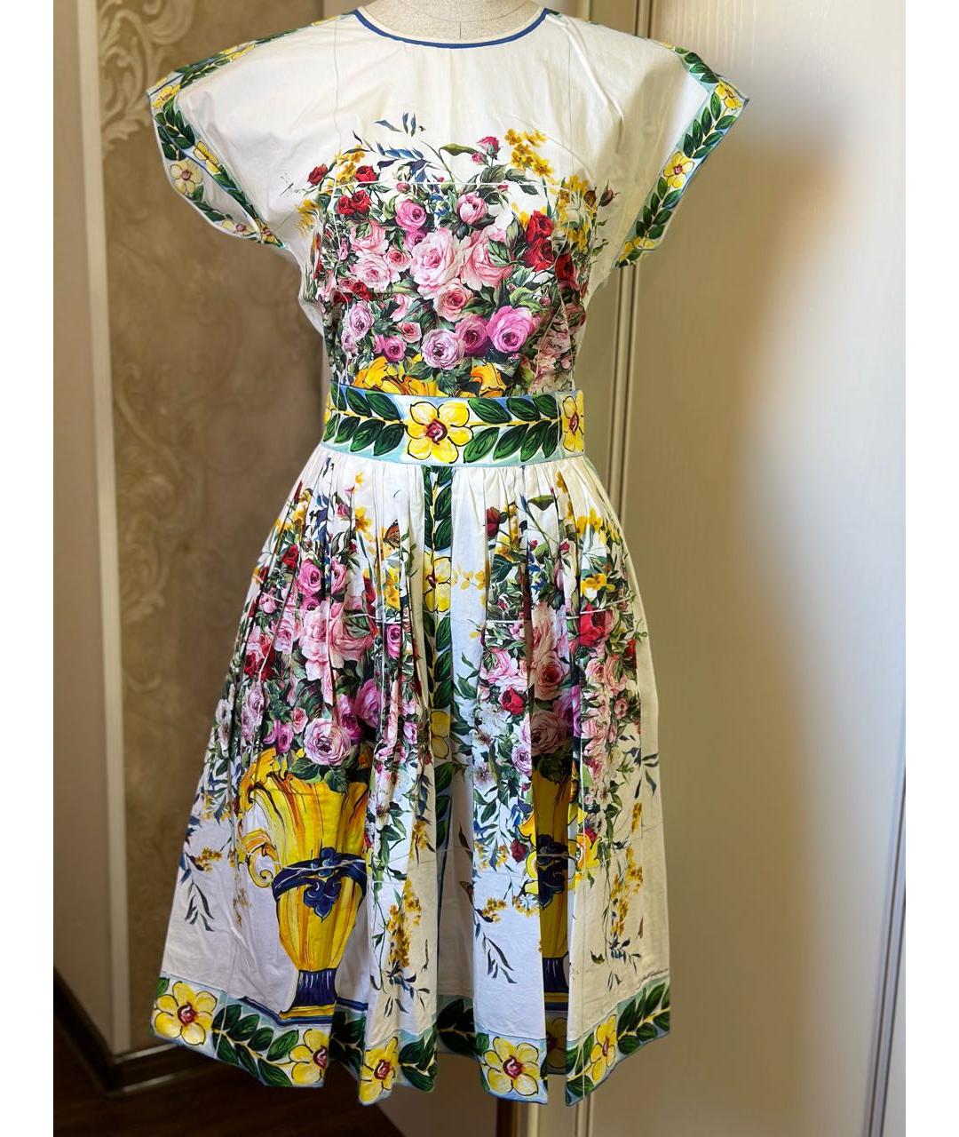 DOLCE&GABBANA Белый хлопковый костюм с юбками, фото 4