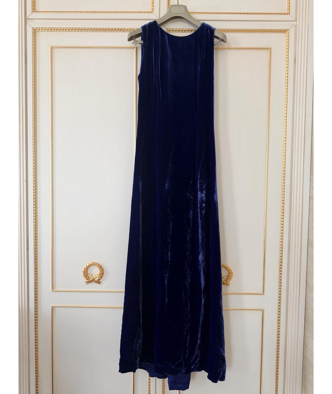 CHRISTIAN DIOR Синее бархатное вечернее платье, фото 9