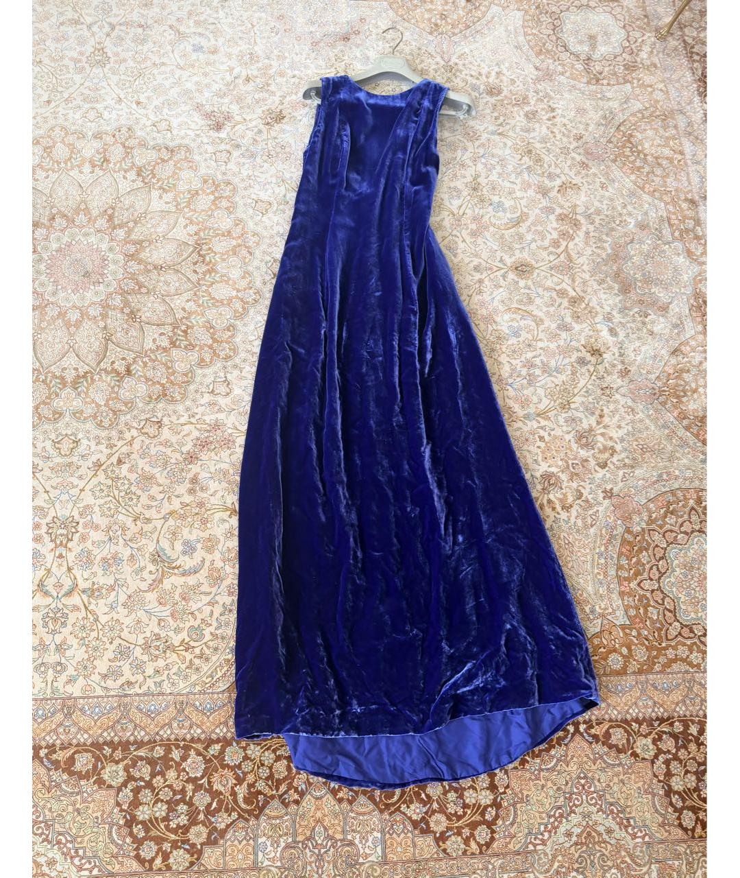 CHRISTIAN DIOR Синее бархатное вечернее платье, фото 4