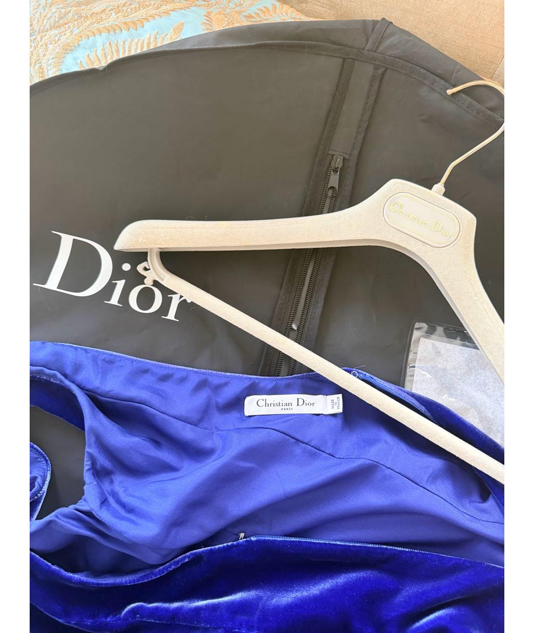 CHRISTIAN DIOR Синее бархатное вечернее платье, фото 5