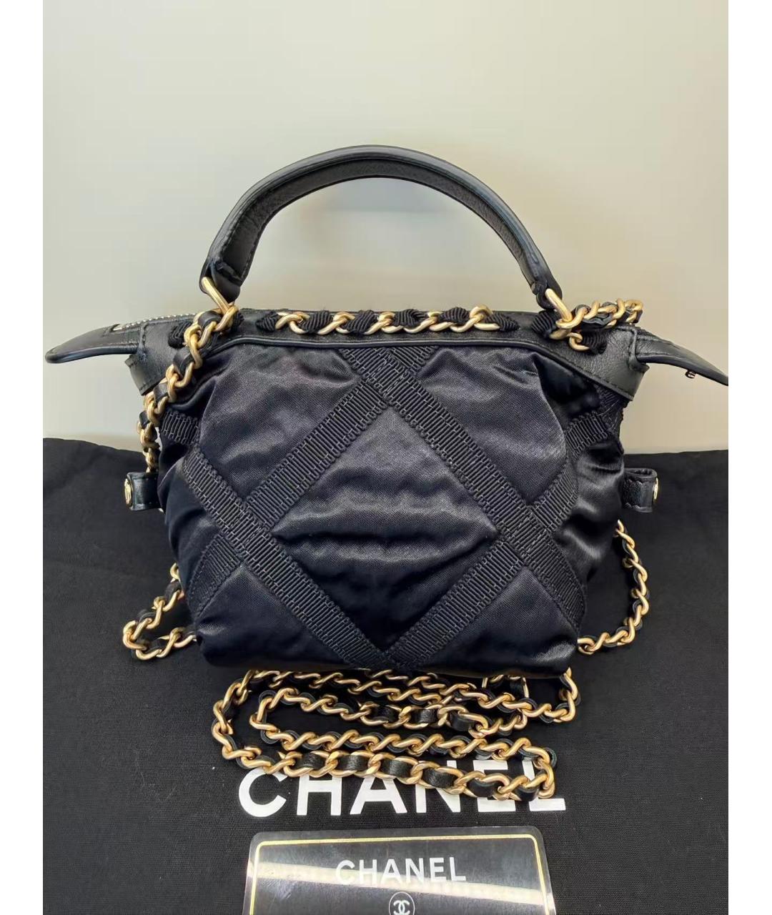CHANEL Черная сумка с короткими ручками, фото 3