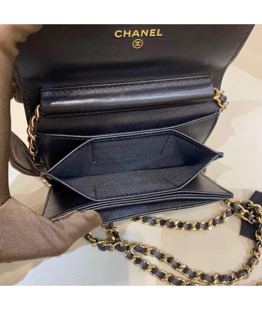 CHANEL Черная кожаная сумка через плечо, фото 8