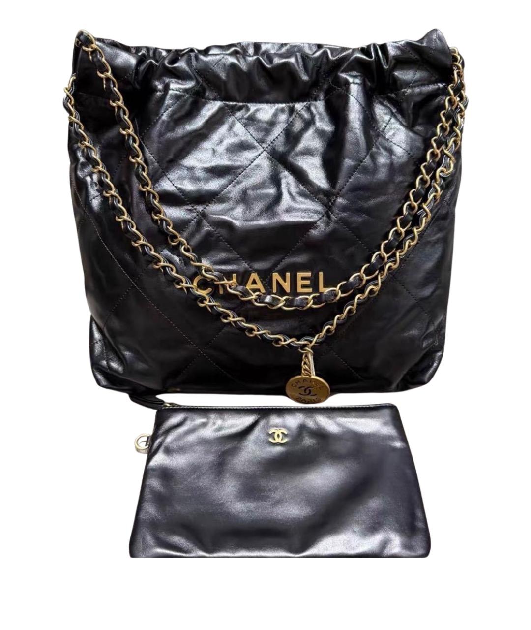CHANEL Черная кожаная сумка тоут, фото 1