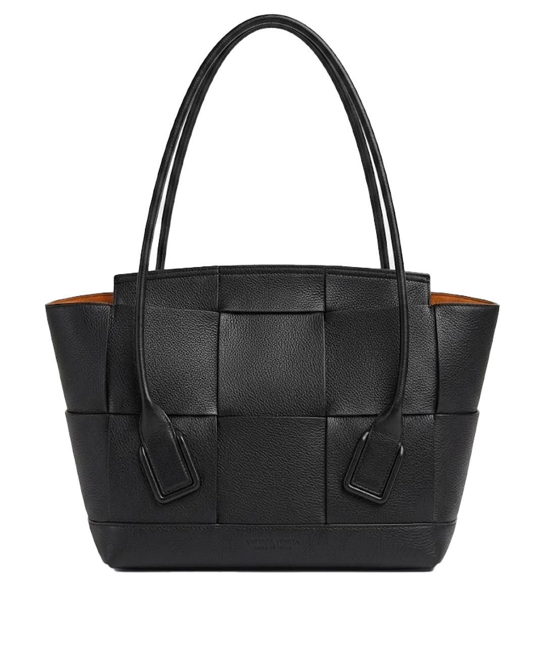 BOTTEGA VENETA Черная кожаная сумка тоут, фото 1