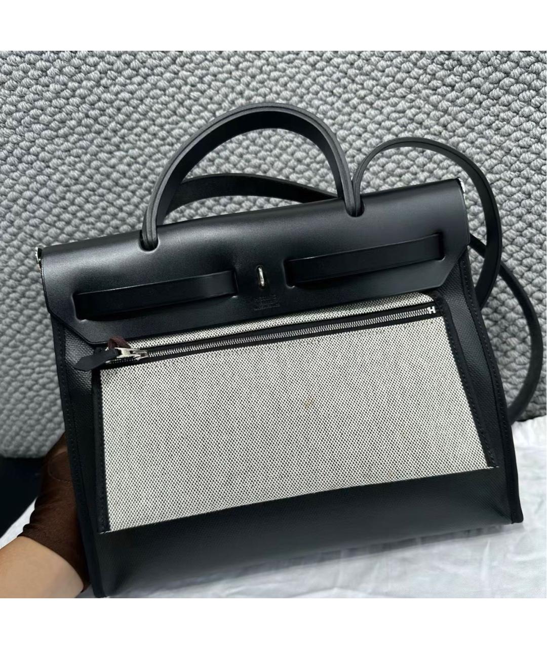 HERMES Черная тканевая сумка через плечо, фото 3