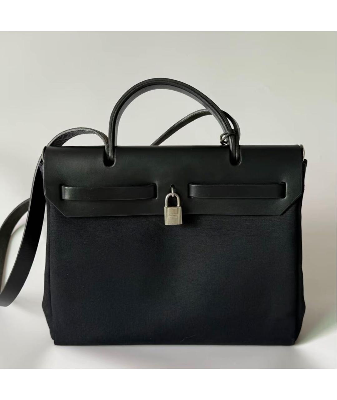 HERMES Черная тканевая сумка через плечо, фото 2
