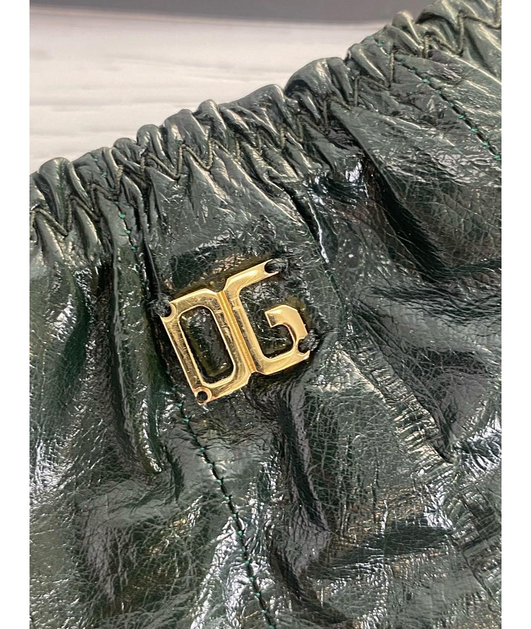 DOLCE&GABBANA Зеленые кожаные перчатки, фото 4