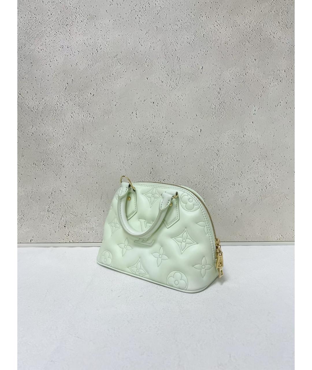 LOUIS VUITTON Зеленая кожаная сумка тоут, фото 4