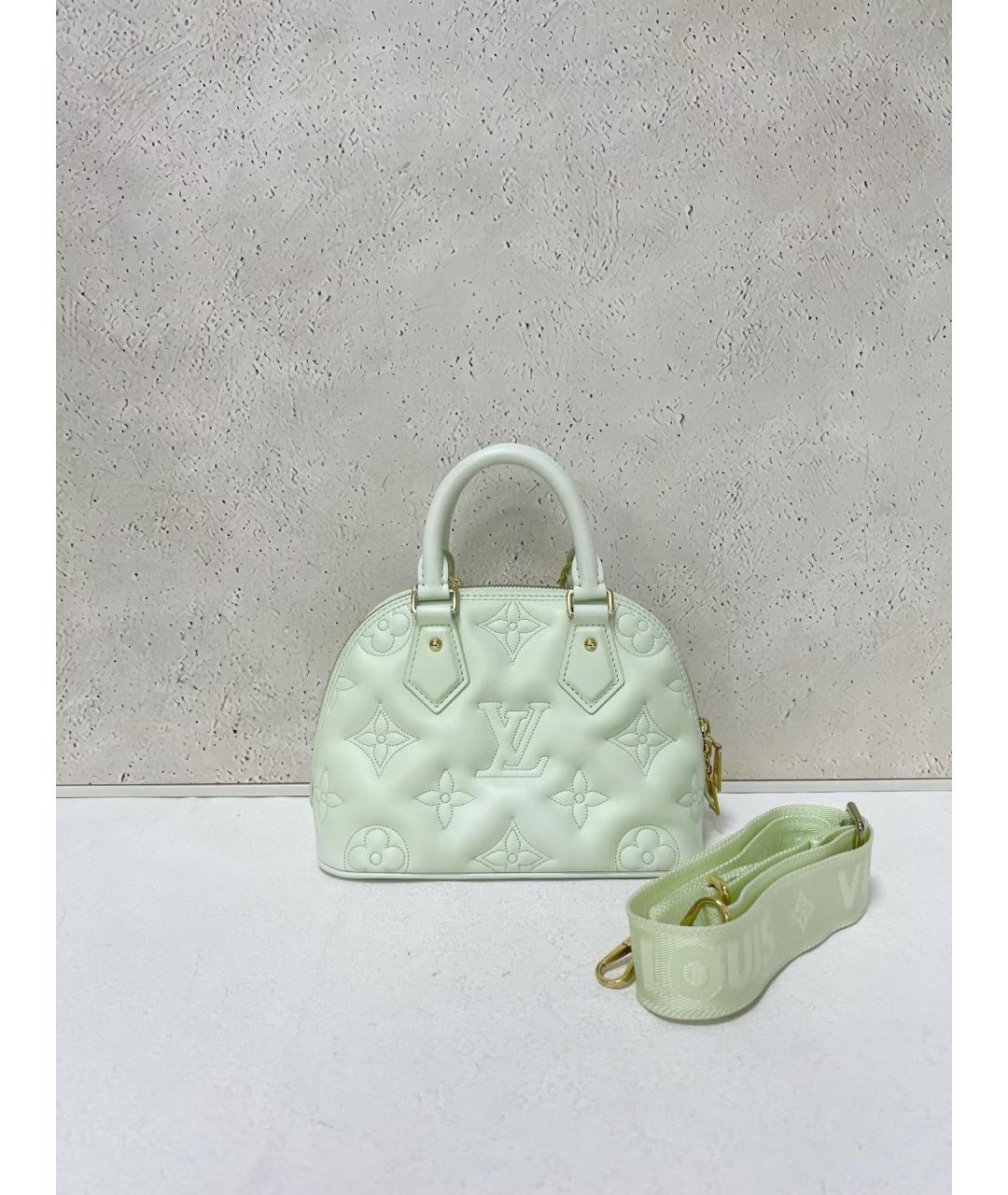 LOUIS VUITTON Зеленая кожаная сумка тоут, фото 7