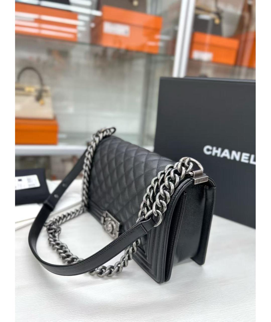CHANEL Черная кожаная сумка через плечо, фото 3