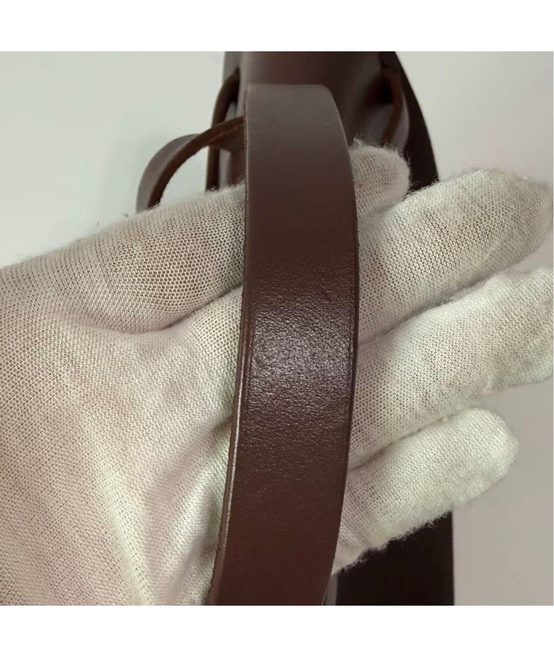 HERMES Коричневая тканевая сумка тоут, фото 7