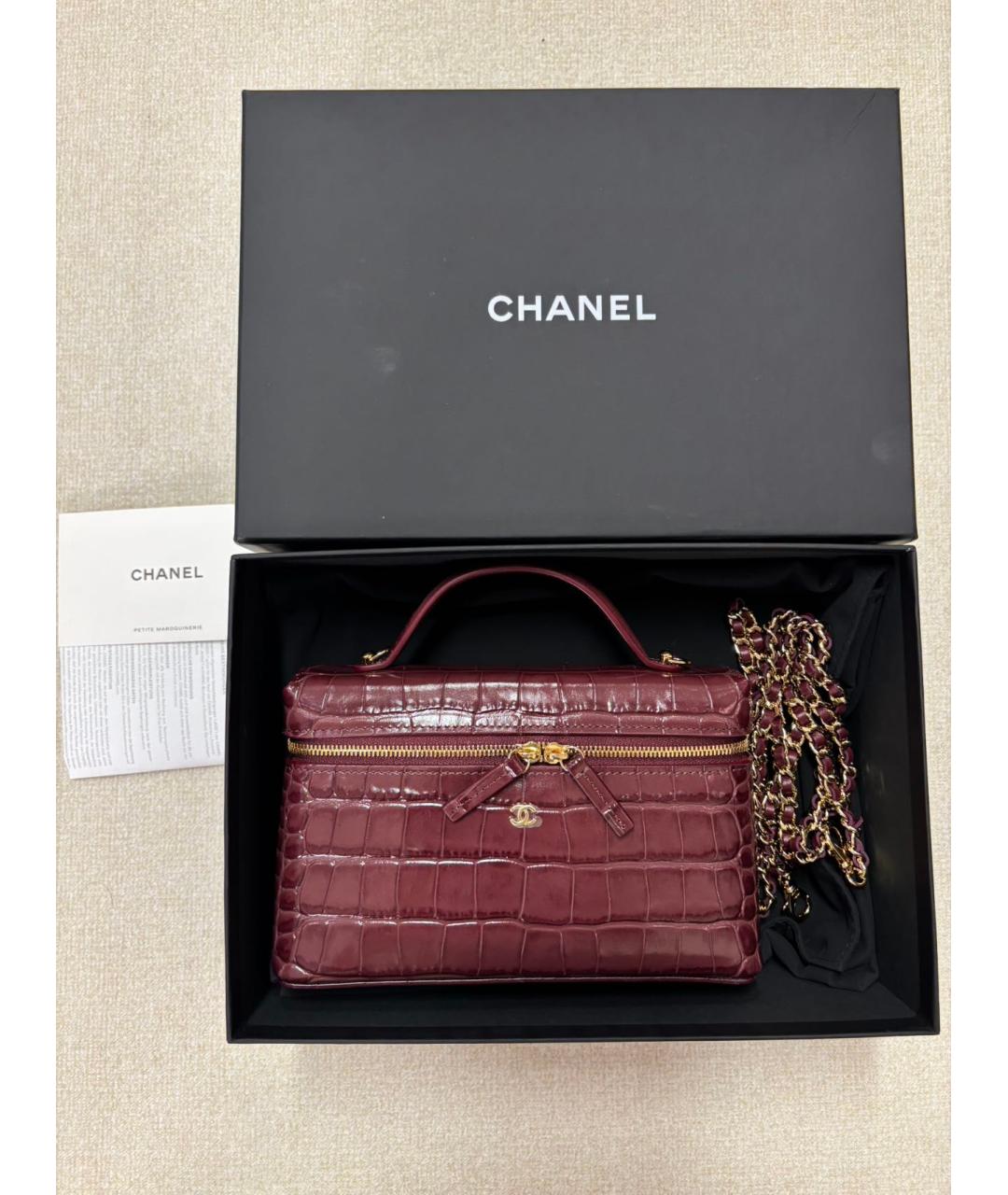 CHANEL Красная кожаная сумка с короткими ручками, фото 6