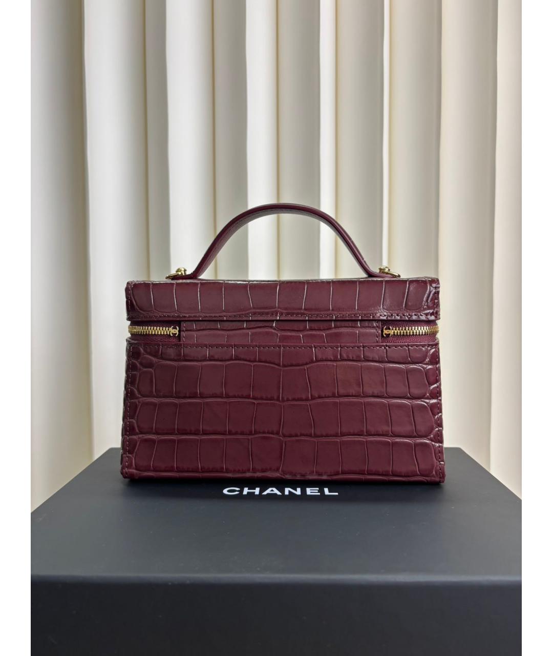 CHANEL Красная кожаная сумка с короткими ручками, фото 2