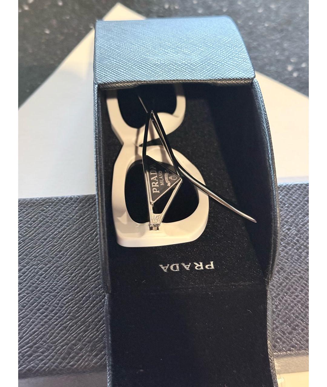 PRADA Белые пластиковые солнцезащитные очки, фото 3