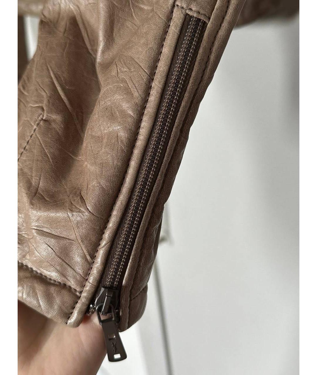 SAINT LAURENT Коричневая кожаная куртка, фото 5