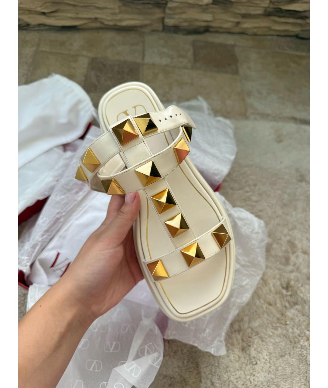 VALENTINO Белые кожаные босоножки, фото 8