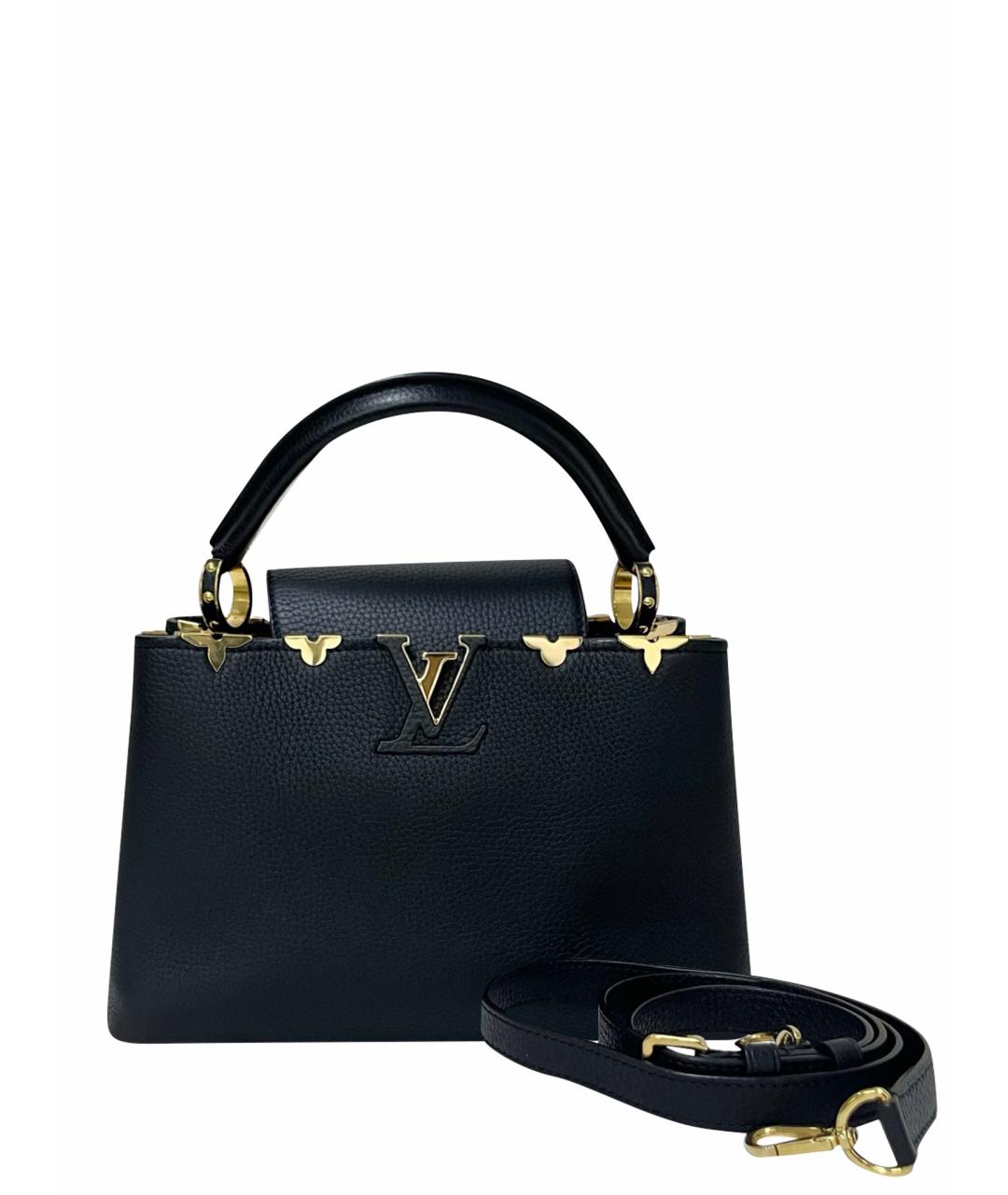 LOUIS VUITTON Черная кожаная сумка тоут, фото 1