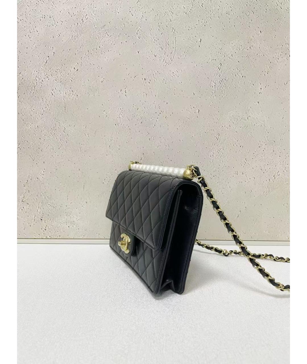 CHANEL Черная кожаная сумка через плечо, фото 4