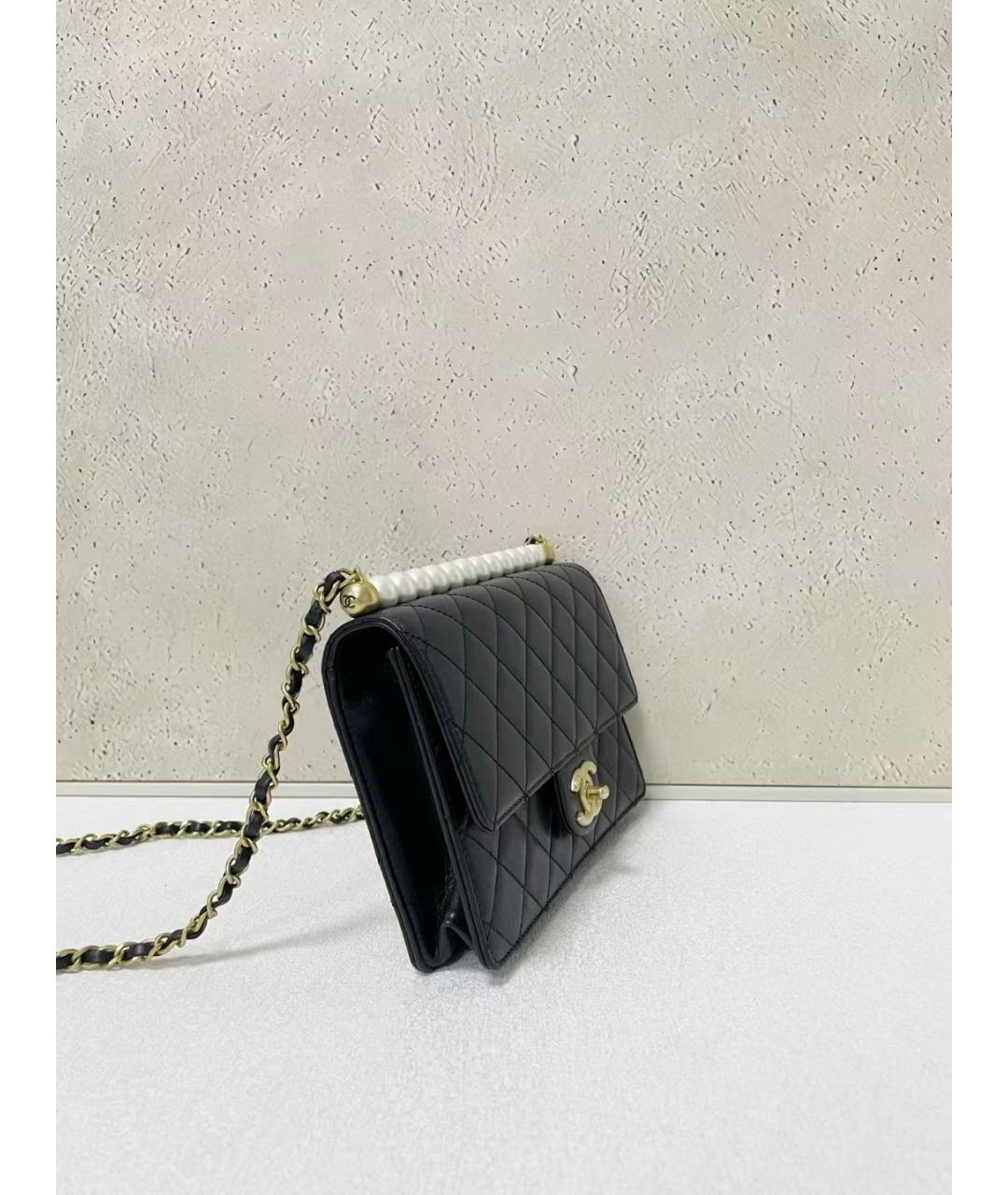 CHANEL Черная кожаная сумка через плечо, фото 3