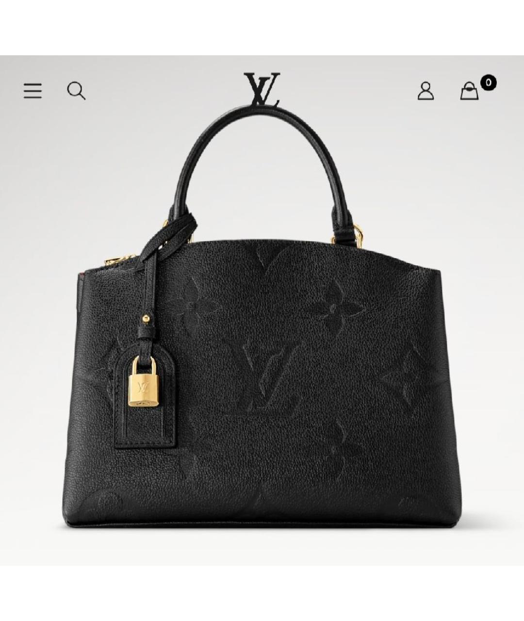 LOUIS VUITTON Черная кожаная сумка с короткими ручками, фото 10