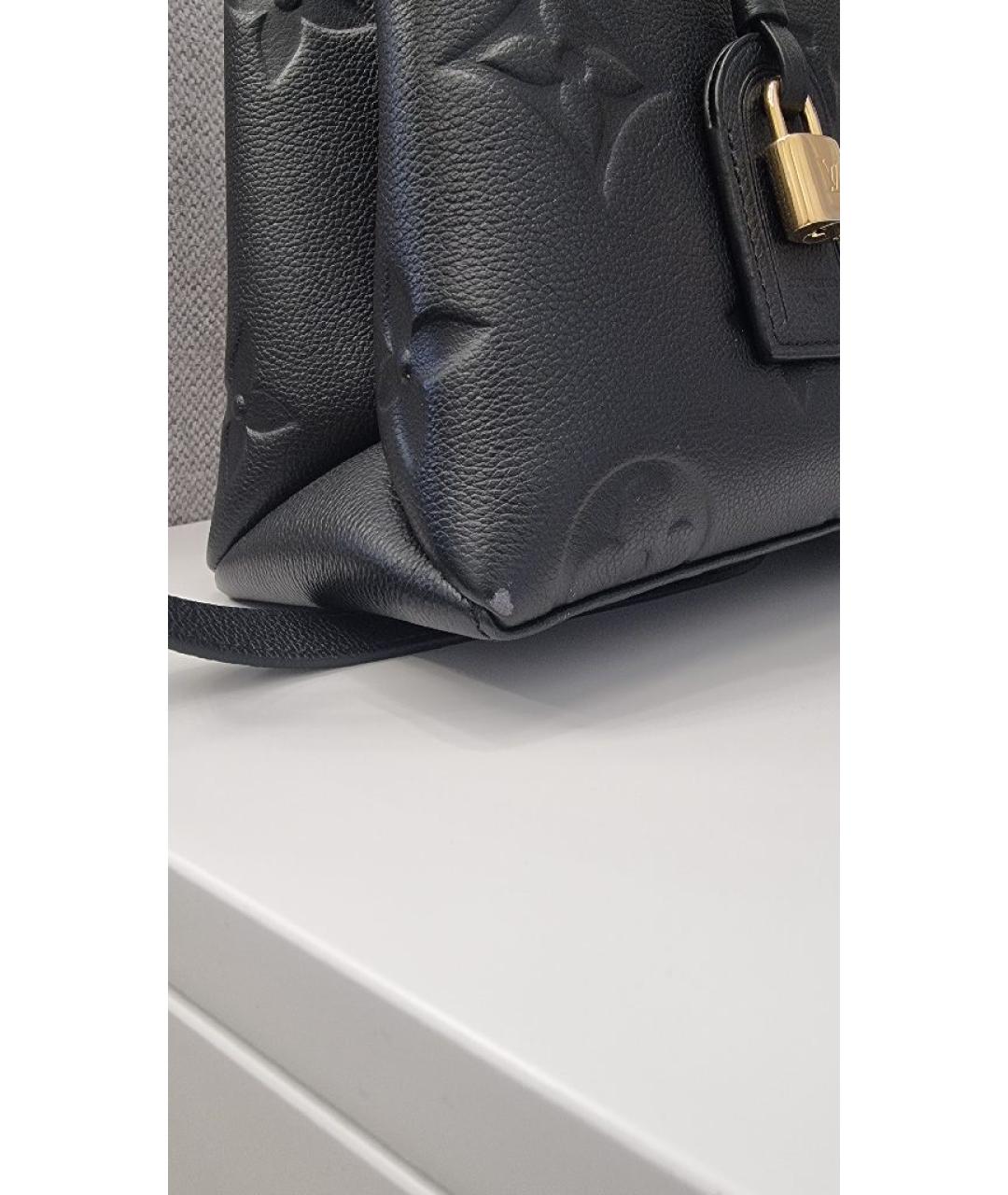 LOUIS VUITTON Черная кожаная сумка с короткими ручками, фото 9