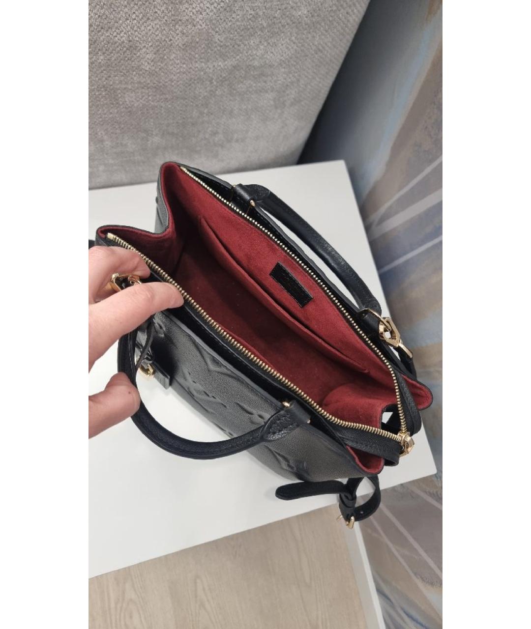 LOUIS VUITTON Черная кожаная сумка с короткими ручками, фото 4