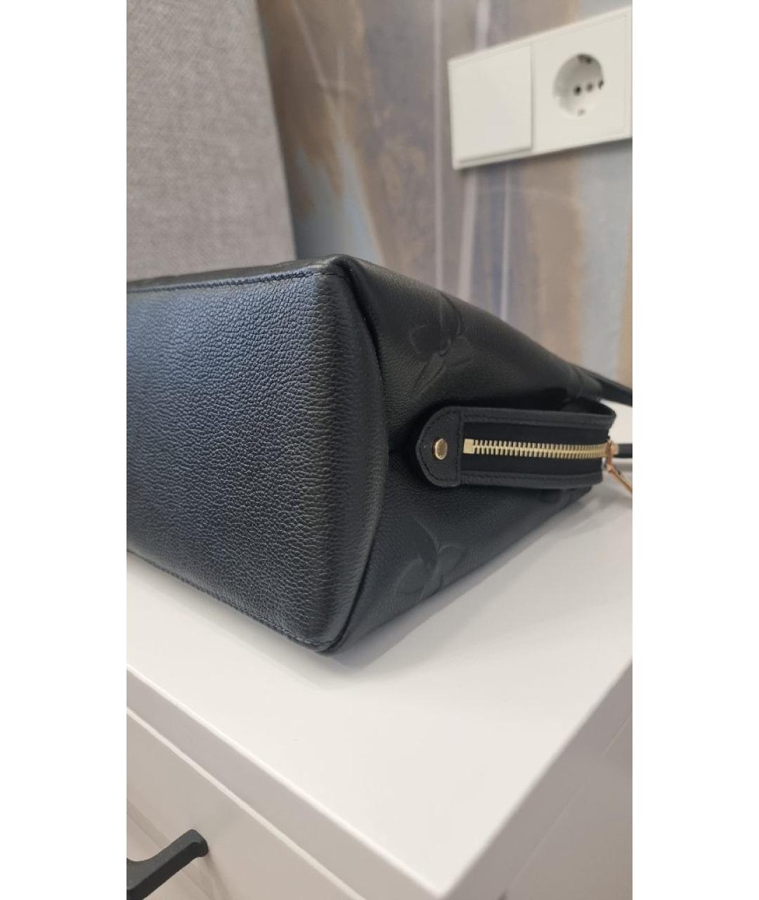 LOUIS VUITTON Черная кожаная сумка с короткими ручками, фото 8
