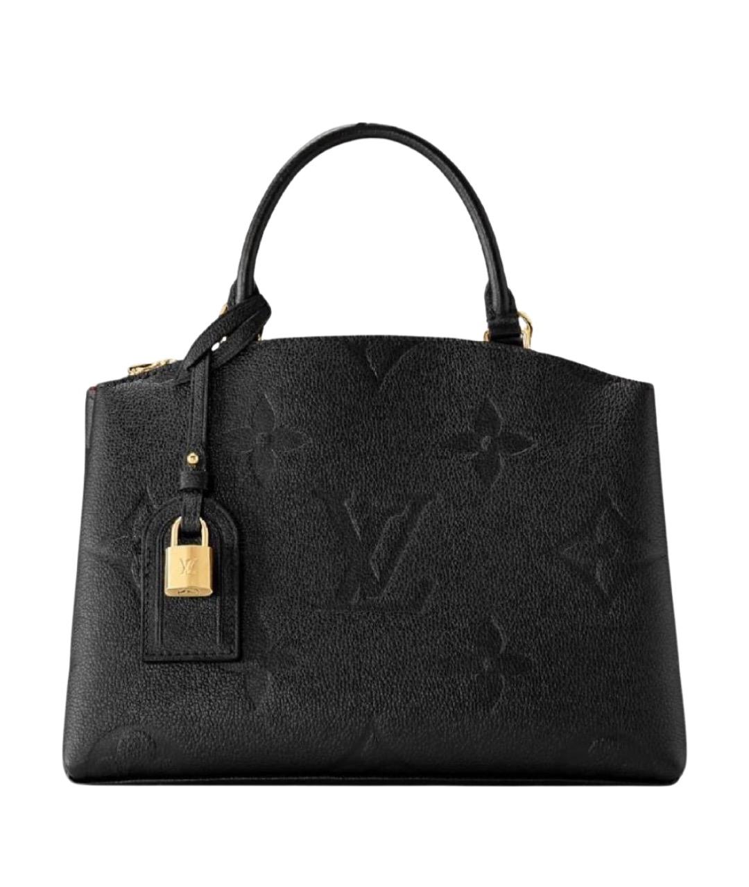 LOUIS VUITTON Черная кожаная сумка с короткими ручками, фото 1