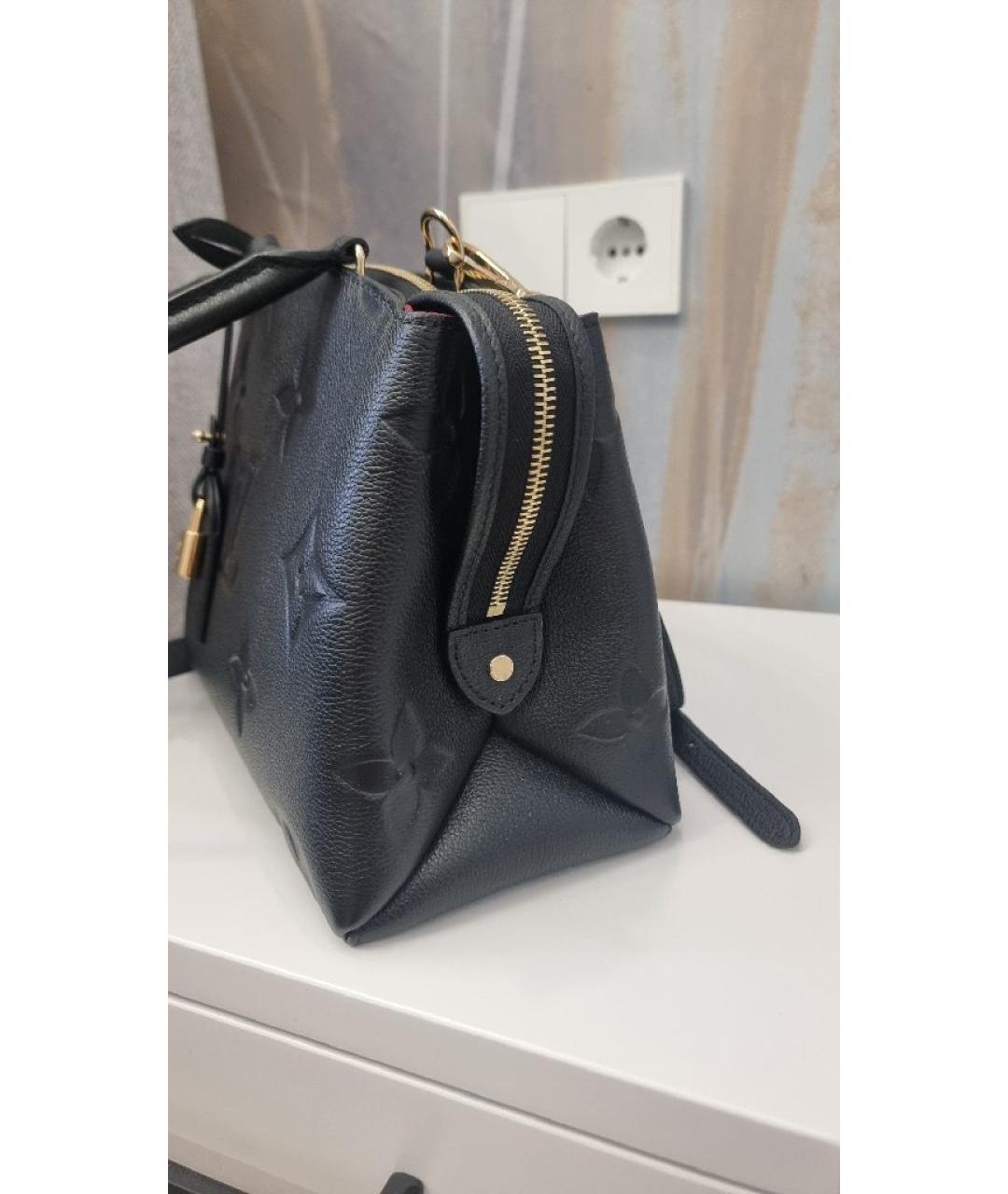 LOUIS VUITTON Черная кожаная сумка с короткими ручками, фото 7