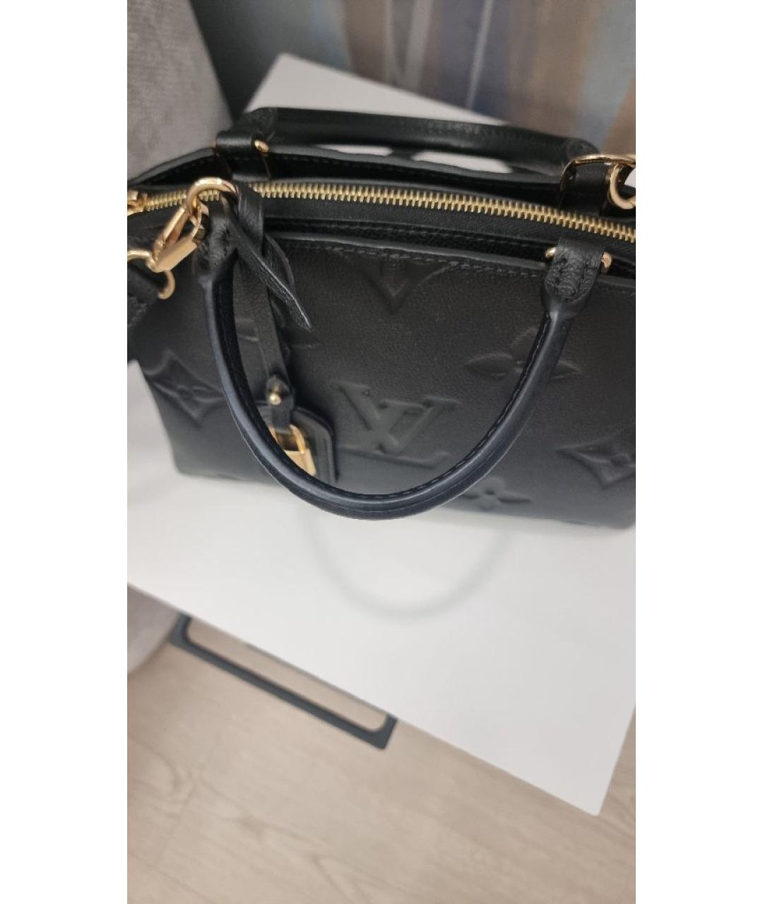 LOUIS VUITTON Черная кожаная сумка с короткими ручками, фото 6