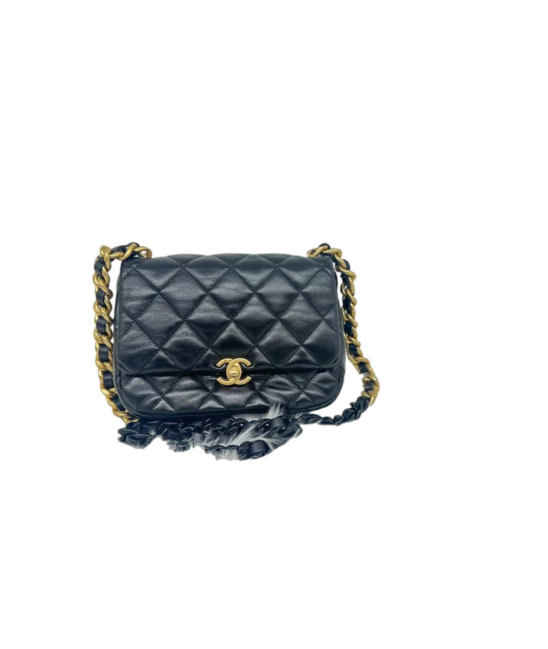 CHANEL Черная кожаная сумка через плечо, фото 3