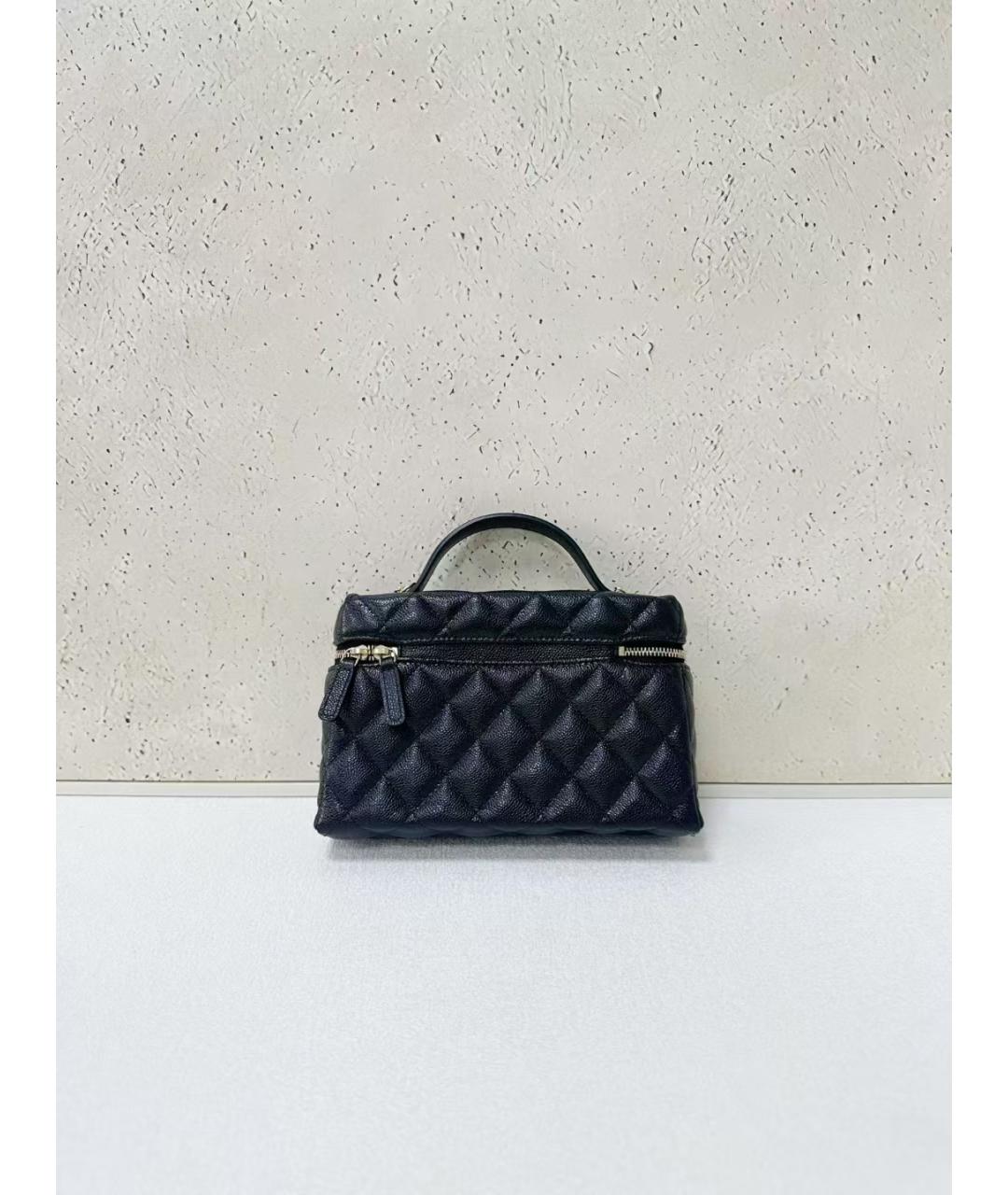 CHANEL Черная кожаная сумка с короткими ручками, фото 2