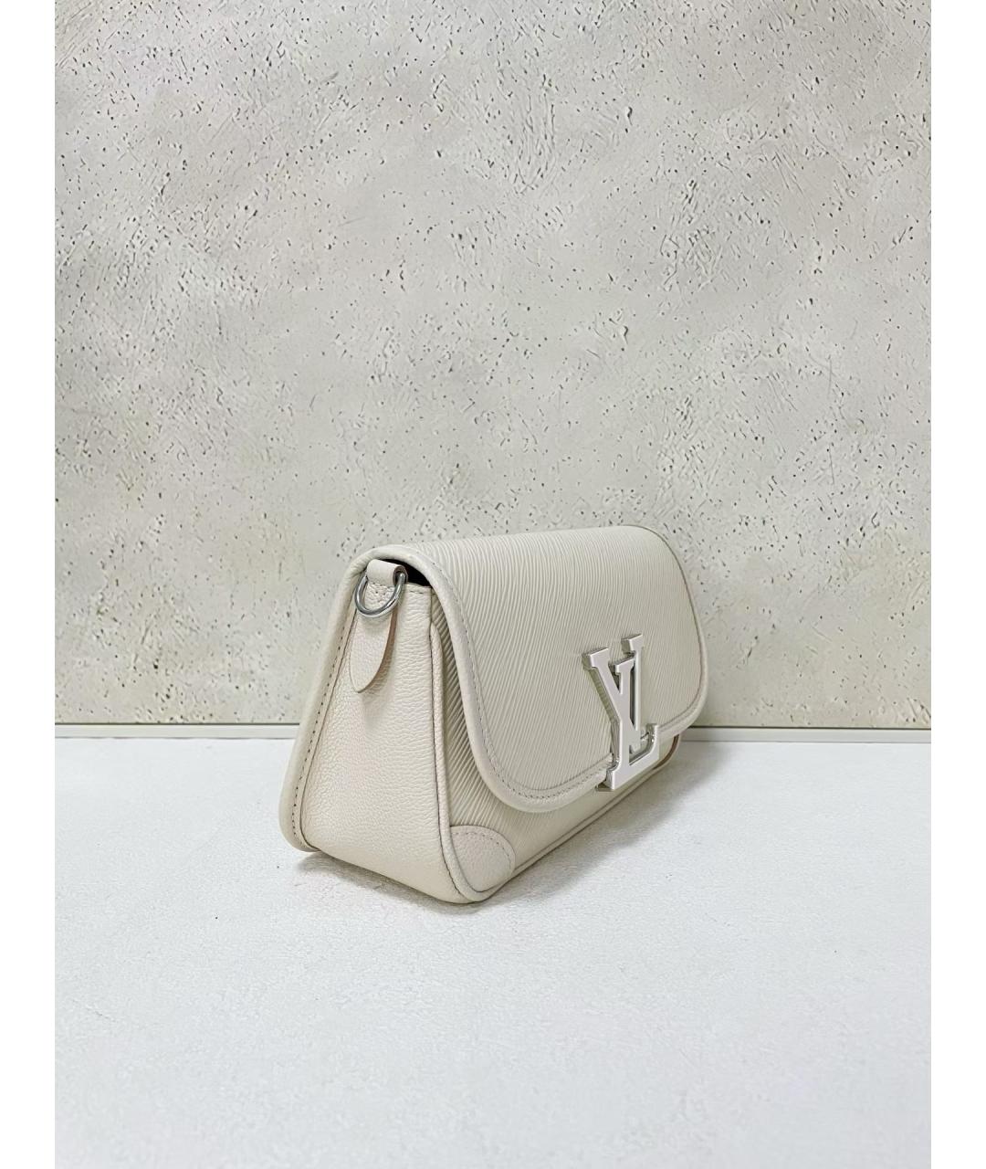 LOUIS VUITTON Белая кожаная сумка через плечо, фото 3