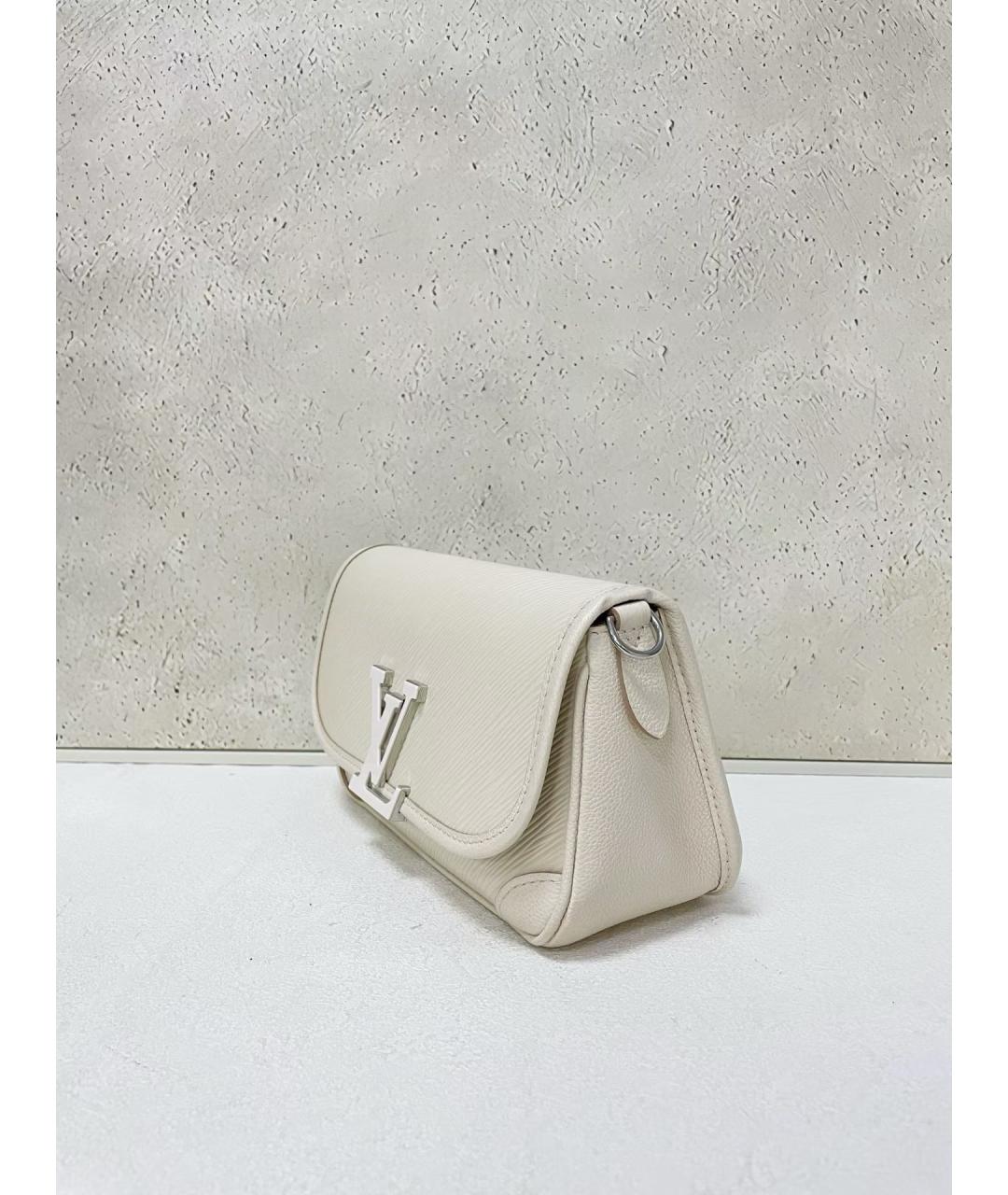 LOUIS VUITTON Белая кожаная сумка через плечо, фото 4