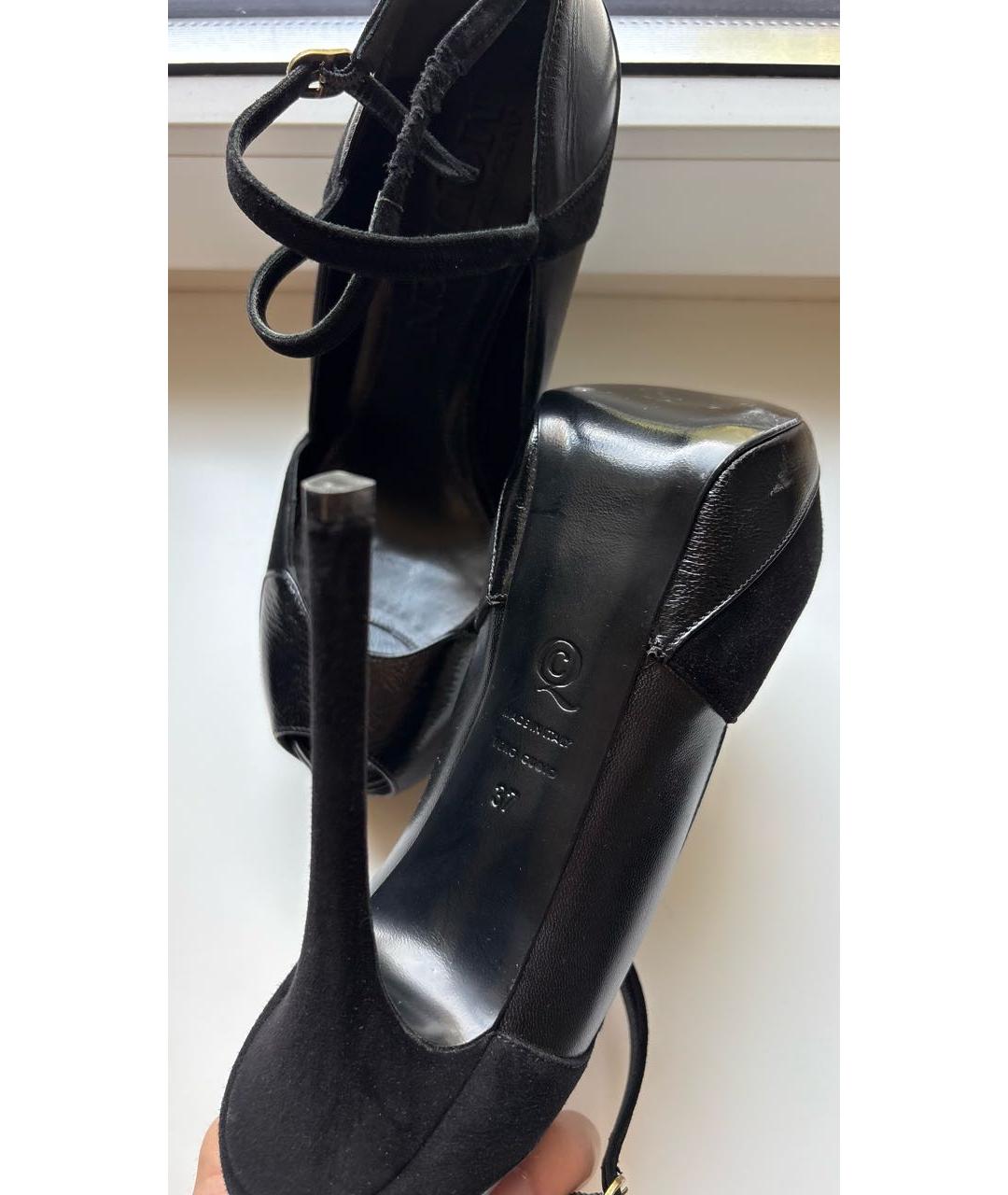 ALEXANDER MCQUEEN Черные кожаные туфли, фото 5