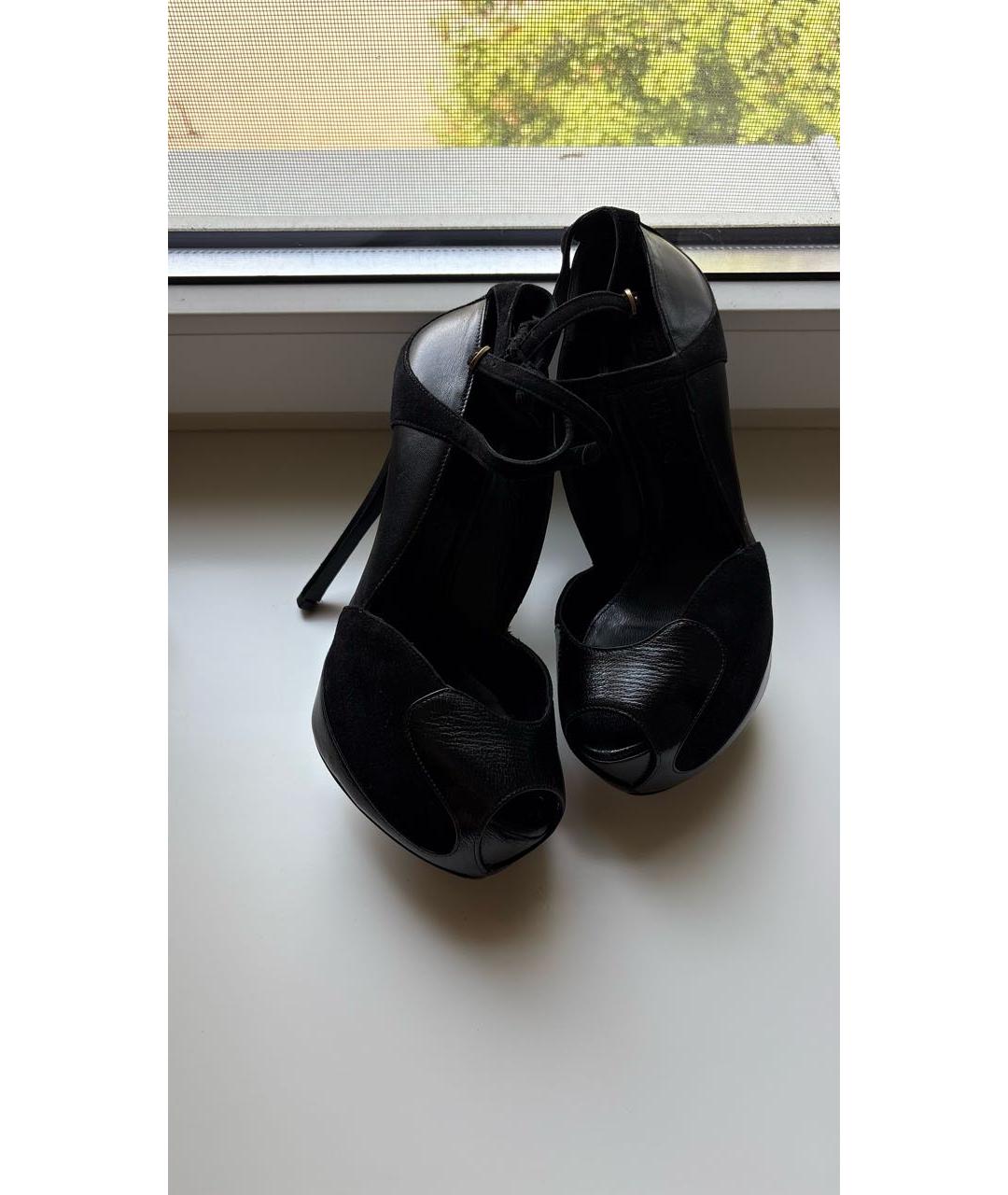 ALEXANDER MCQUEEN Черные кожаные туфли, фото 3