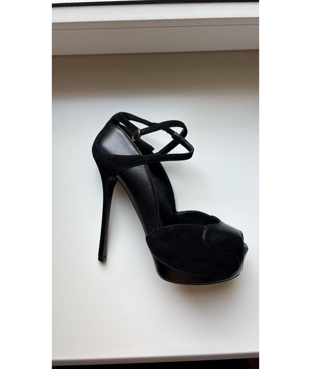 ALEXANDER MCQUEEN Черные кожаные туфли, фото 6