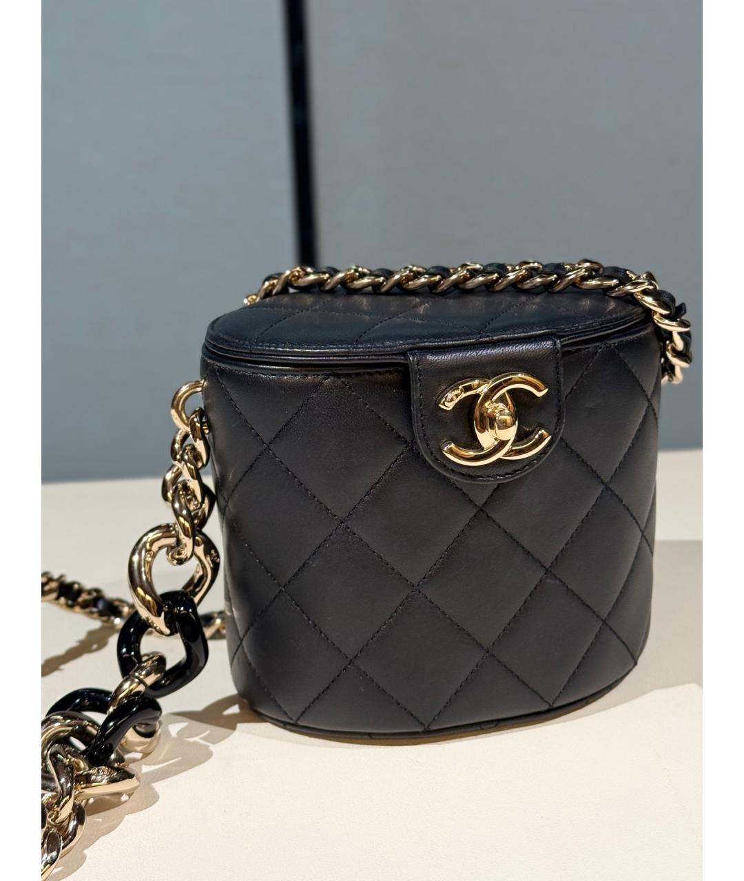 CHANEL Черная кожаная сумка через плечо, фото 4