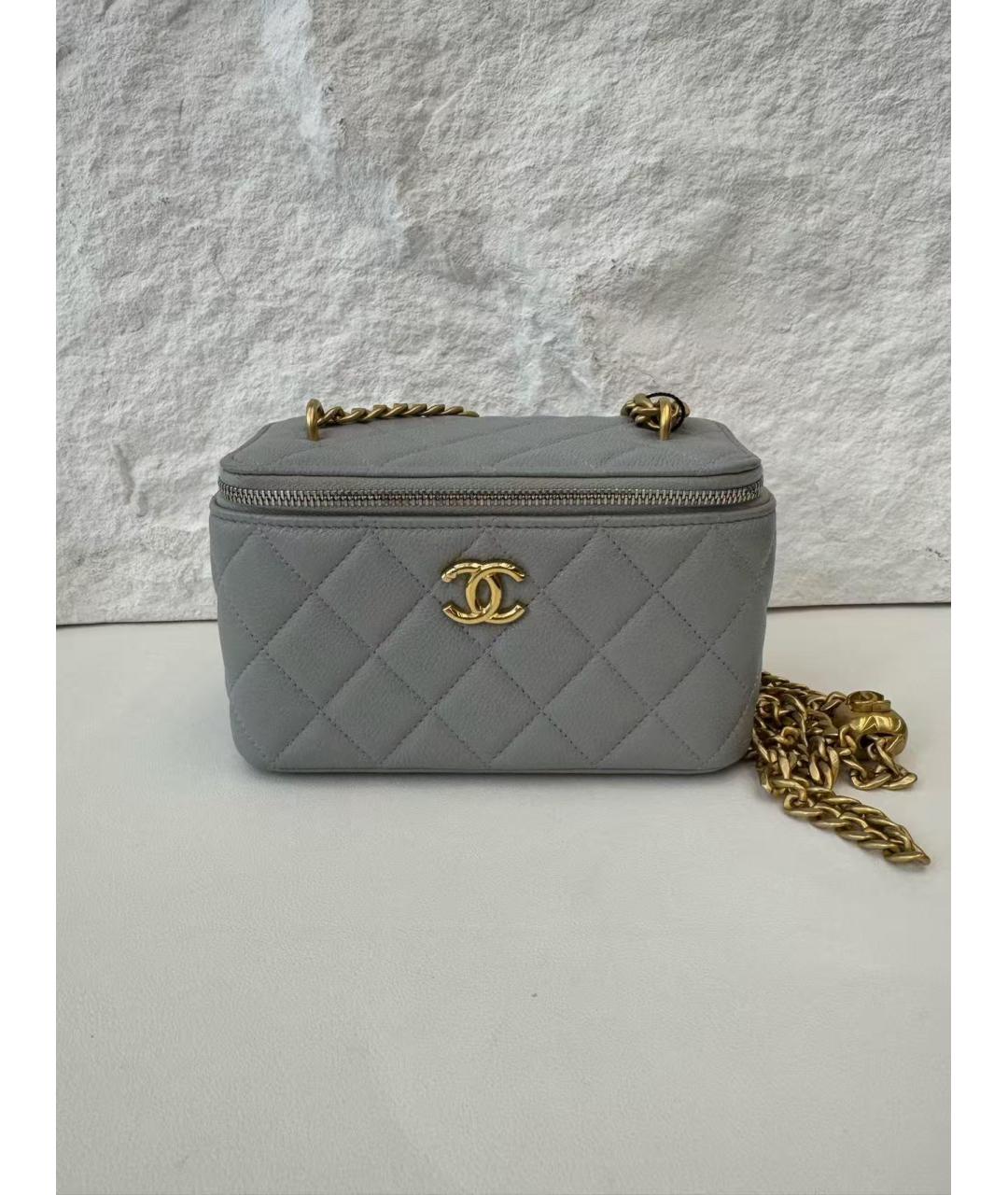 CHANEL Серая кожаная сумка через плечо, фото 2