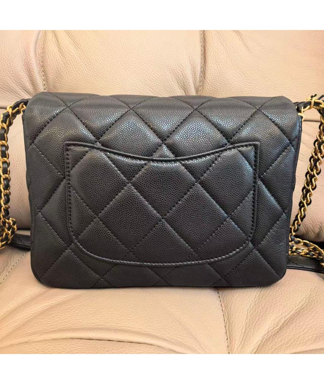 CHANEL Черная кожаная сумка через плечо, фото 3