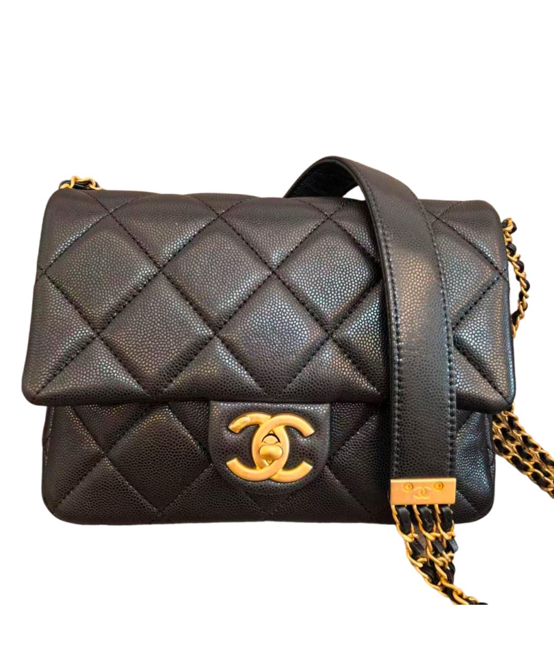 CHANEL Черная кожаная сумка через плечо, фото 6