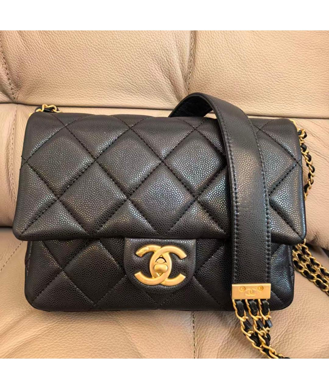CHANEL Черная кожаная сумка через плечо, фото 2